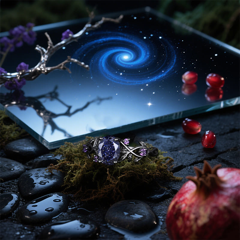 Olivenorma Persephone's Vine Glitter Blue Sandstone Ring - image 5