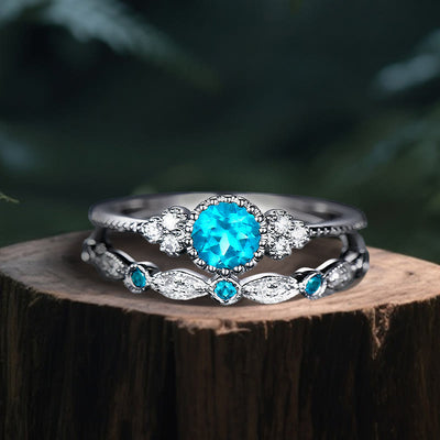 Olivenorma Nemesis Duo Ring - Aquamarine - US 10 - image 7