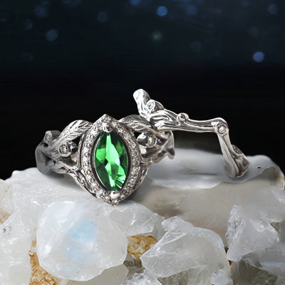 Olivenorma Nyx's Star Marquise-Cut Moissanite Ring - US 11 - Emerald - image 5