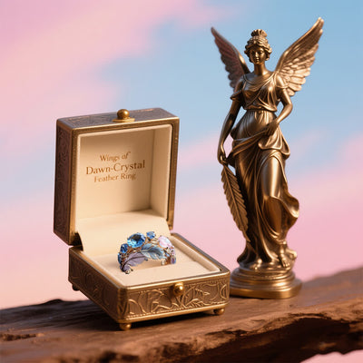 Olivenorma "Wings of Dawn" Crystal Feather Ring - image 3