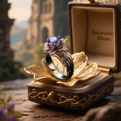 Olivenorma "Amaranth Bloom" Violet Crystal Ring - image 6