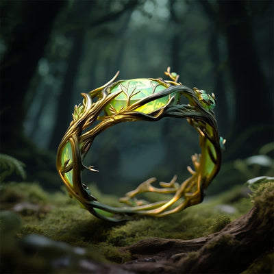 Olivenorma "Verdant Oath" Green Opal Nature Ring - US 10 - image 1