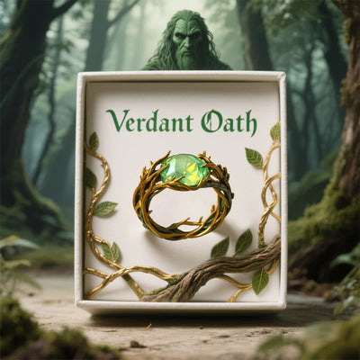 Olivenorma "Verdant Oath" Green Opal Nature Ring - image 5