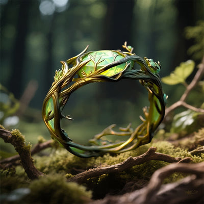 Olivenorma "Verdant Oath" Green Opal Nature Ring - image 3