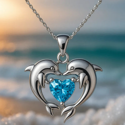 Olivenorma Guardians of the Ocean's Heart - Dolphin & Mermaid Necklace - image 9