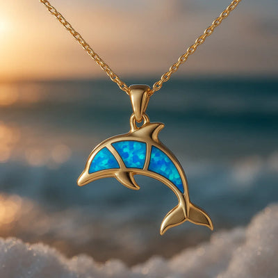Olivenorma Guardians of the Ocean's Heart - Dolphin & Mermaid Necklace - image 13