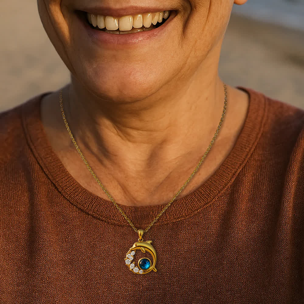 Olivenorma Guardians of the Ocean's Heart - Dolphin & Mermaid Necklace - image 2