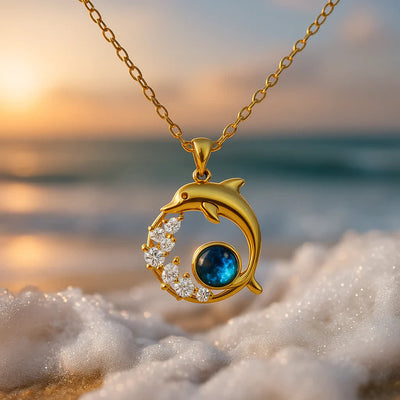 Olivenorma Guardians of the Ocean's Heart - Dolphin & Mermaid Necklace - image 4