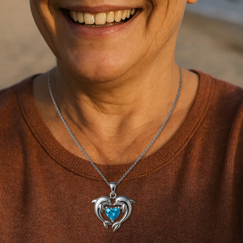 Olivenorma Guardians of the Ocean's Heart - Dolphin & Mermaid Necklace - image 7