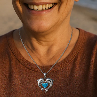 Olivenorma Guardians of the Ocean's Heart - Dolphin & Mermaid Necklace - image 7