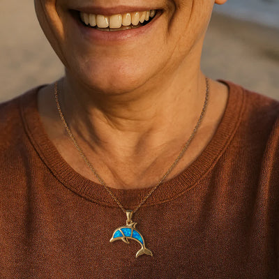 Olivenorma Guardians of the Ocean's Heart - Dolphin & Mermaid Necklace - image 12