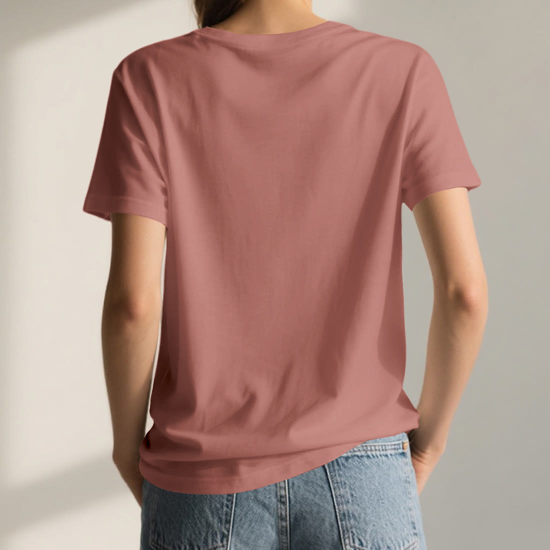 Olivenorma Mandala Floral Tee V-Neck Regular Fit Lotus Spiritual T-Shirt - image 3