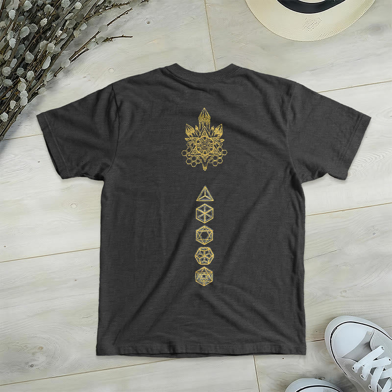 Olivenorma Soft Graphic Tee Metatron's Cube V-Neck Spiritual T-Shirts - image 15