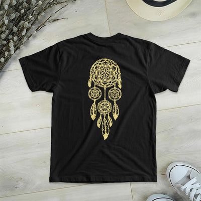 Olivenorma Flower Of Life Ward Off Evil Dreamcatcher Printed Geometry V-Neck T-Shirt - image 11