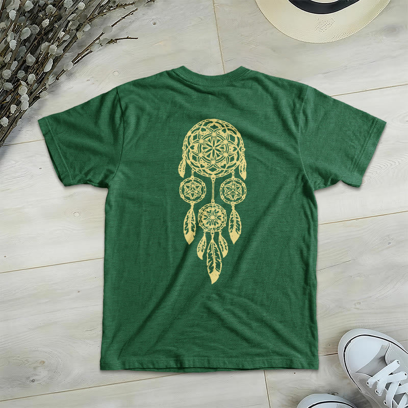 Olivenorma Flower Of Life Ward Off Evil Dreamcatcher Printed Geometry V-Neck T-Shirt - image 21