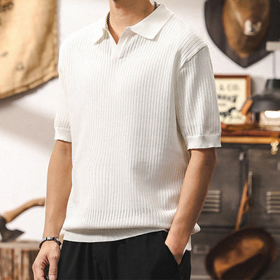 Olivenorma Mens Textured Knit Polo Shirt Regular Fit Short Sleeve Cotton Polo Shirts - image 11