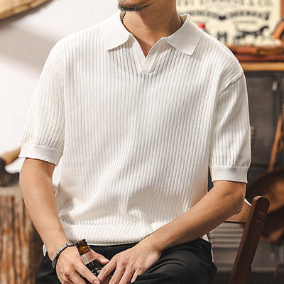 Olivenorma Mens Textured Knit Polo Shirt Regular Fit Short Sleeve Cotton Polo Shirts - image 12