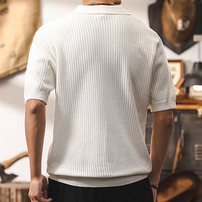 Olivenorma Mens Textured Knit Polo Shirt Regular Fit Short Sleeve Cotton Polo Shirts - image 10