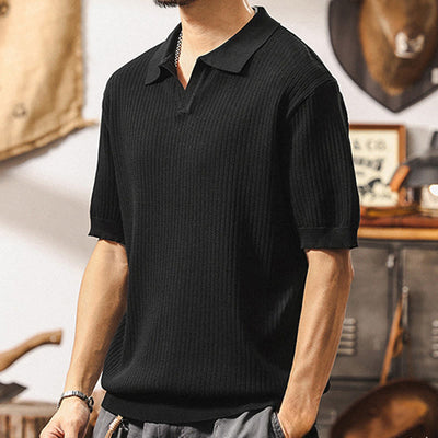 Olivenorma Mens Textured Knit Polo Shirt Regular Fit Short Sleeve Cotton Polo Shirts - image 17