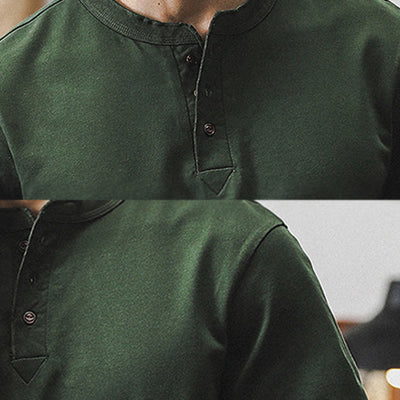 Olivenorma Vintage Mens Crew Neck Loose Fit Heavy Cotton Summer Autumn Shirts - image 8