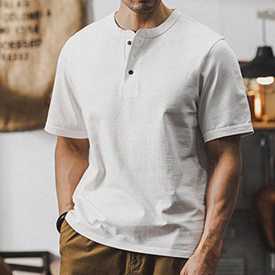 Olivenorma Vintage Mens Crew Neck Loose Fit Heavy Cotton Summer Autumn Shirts - image 10