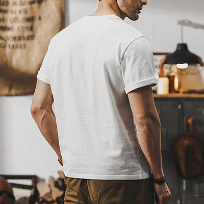 Olivenorma Vintage Mens Crew Neck Loose Fit Heavy Cotton Summer Autumn Shirts - image 11