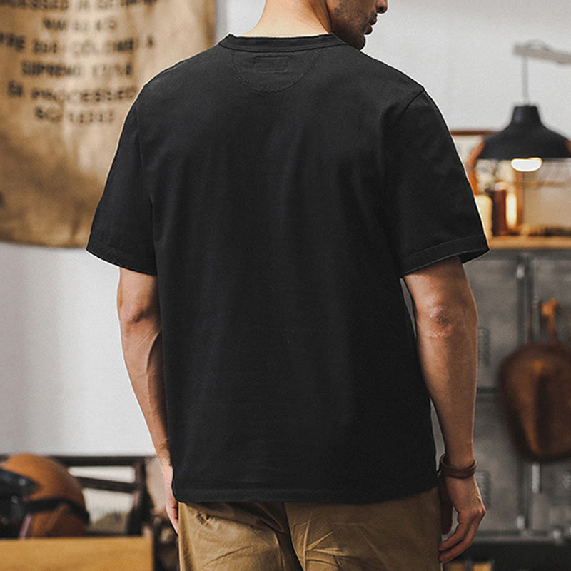 Olivenorma Vintage Mens Crew Neck Loose Fit Heavy Cotton Summer Autumn Shirts - image 14