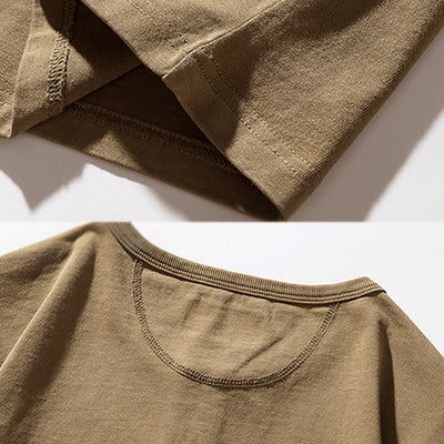Olivenorma Vintage Mens Long Sleeve Cotton Button Tops Autumn Winter Shirts - image 9
