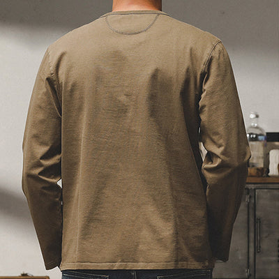Olivenorma Vintage Mens Long Sleeve Cotton Button Tops Autumn Winter Shirts - image 4