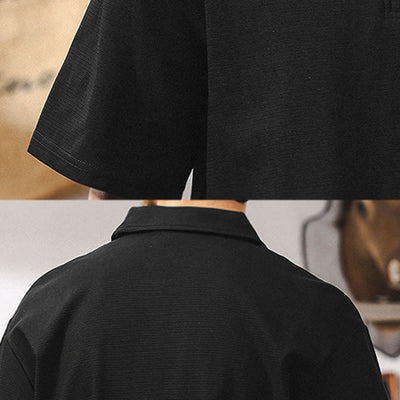 Olivenorma Mens Short Sleeve Cotton Blend Zip Closure Loose Fit Polo Shirt - image 16