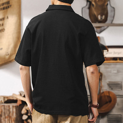 Olivenorma Mens Short Sleeve Cotton Blend Zip Closure Loose Fit Polo Shirt - image 14