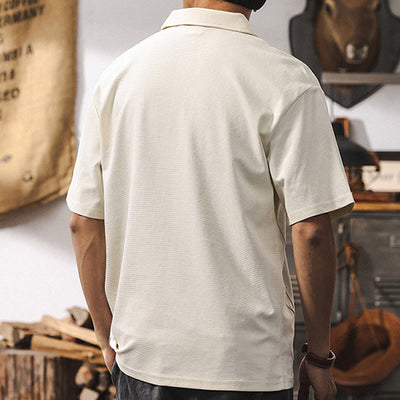 Olivenorma Mens Short Sleeve Cotton Blend Zip Closure Loose Fit Polo Shirt - image 8