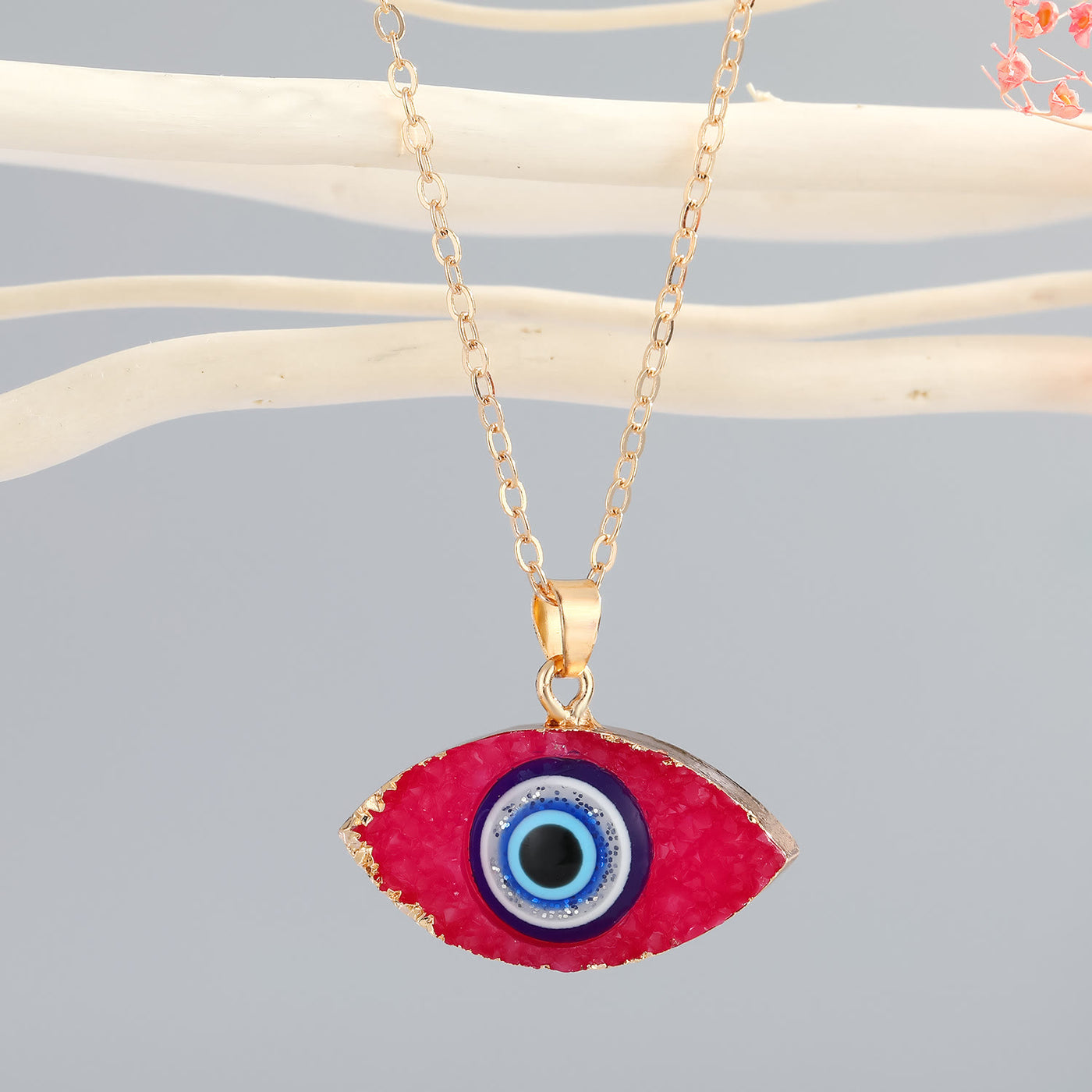 Olivenorma Clear Quartz Evil Eye Energy Necklace - Ruby Quartz - image 8