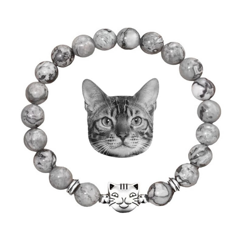 Olivenorma Cat Magic​​ Gemstone Beaded Bracelet - Grey Jasper - image 14