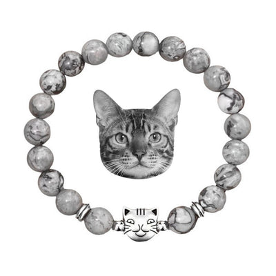 Olivenorma Cat Magic​​ Gemstone Beaded Bracelet - Grey Jasper - image 14
