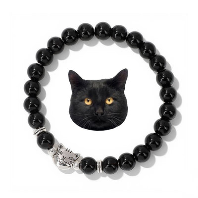 Olivenorma Cat Magic​​ Gemstone Beaded Bracelet - Obsidian - image 12