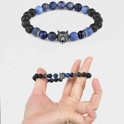 Olivenorma Fenrir Wolf Head Inner-Strength Protection Gemstone Bracelet - image 3