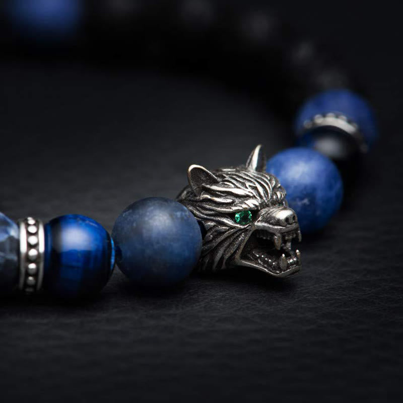 Olivenorma Fenrir Wolf Head Inner-Strength Protection Gemstone Bracelet - image 6