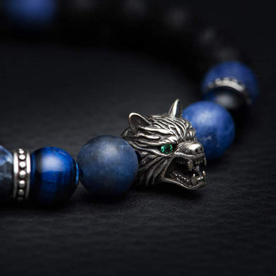Olivenorma Fenrir Wolf Head Inner-Strength Protection Gemstone Bracelet - image 6
