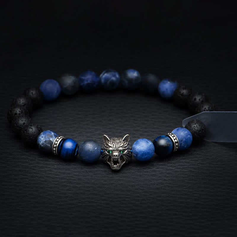 Olivenorma Fenrir Wolf Head Inner-Strength Protection Gemstone Bracelet - image 4