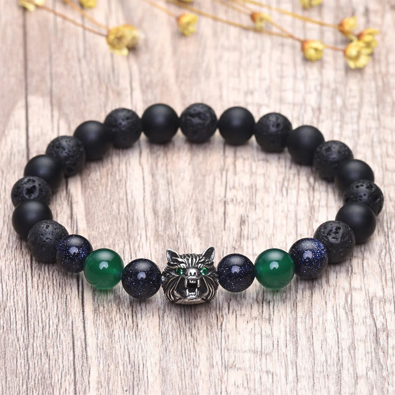 Olivenorma Fenrir Wolf Head Inner-Strength Protection Gemstone Bracelet - image 11