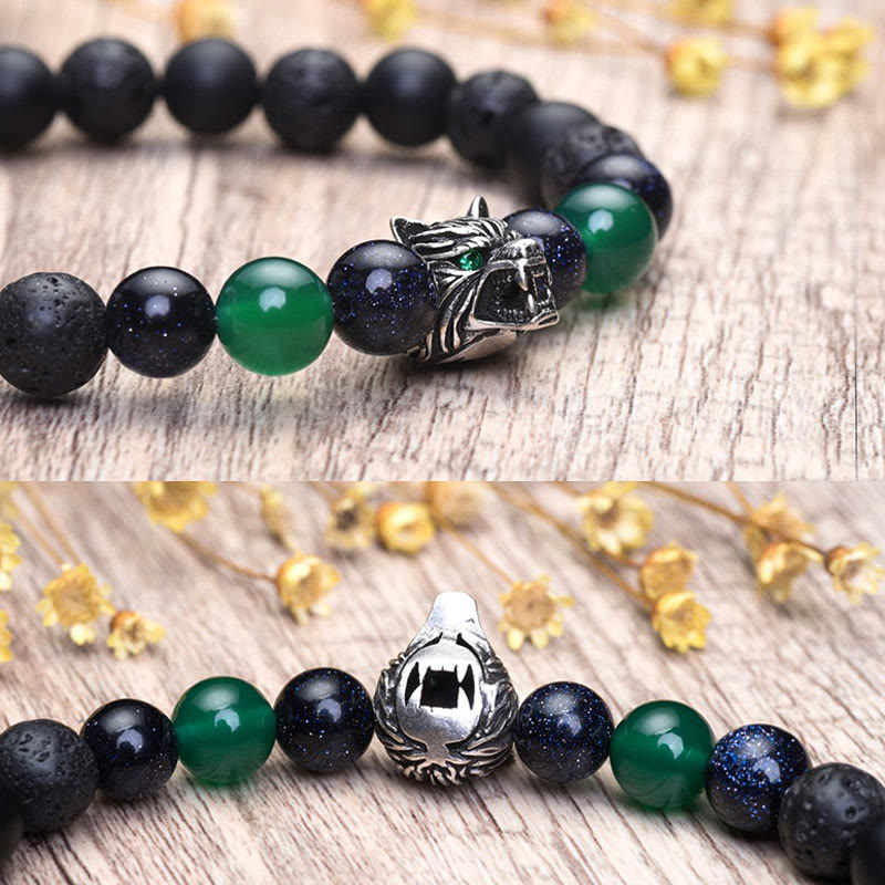 Olivenorma Fenrir Wolf Head Inner-Strength Protection Gemstone Bracelet - image 12