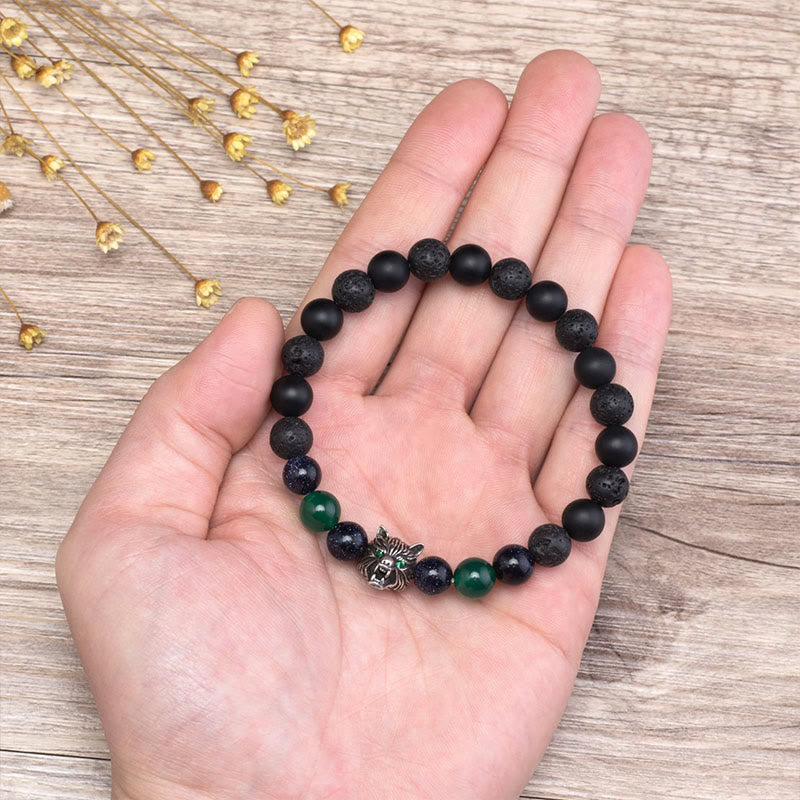 Olivenorma Fenrir Wolf Head Inner-Strength Protection Gemstone Bracelet - image 8