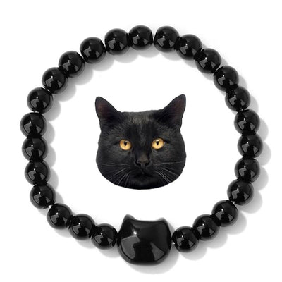 Olivenorma Mystic Meow Charm Crystal Bracelet - Obsidian - image 5