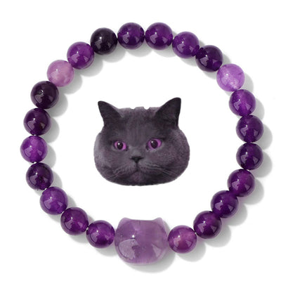 Olivenorma Mystic Meow Charm Crystal Bracelet - Amethyst - image 7