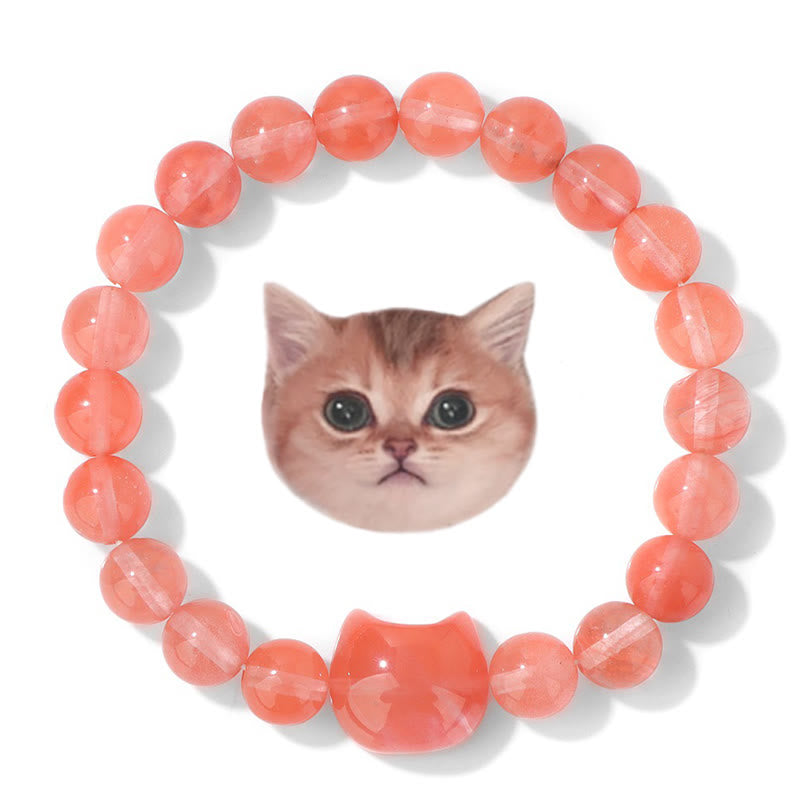 Olivenorma Mystic Meow Charm Crystal Bracelet - Carnelian - image 1