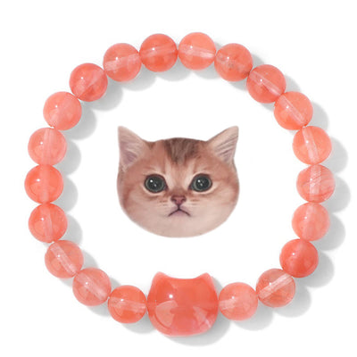 Olivenorma Mystic Meow Charm Crystal Bracelet - Carnelian - image 1
