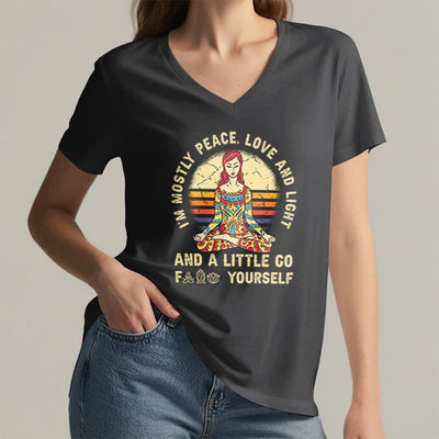 Olivenorma "I'm Mostly Peace, Love and Light" Yoga T-Shirt - image 17
