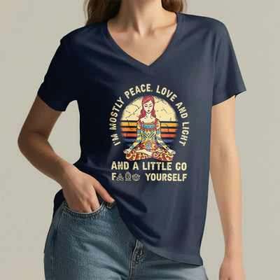 Olivenorma "I'm Mostly Peace, Love and Light" Yoga T-Shirt - image 8