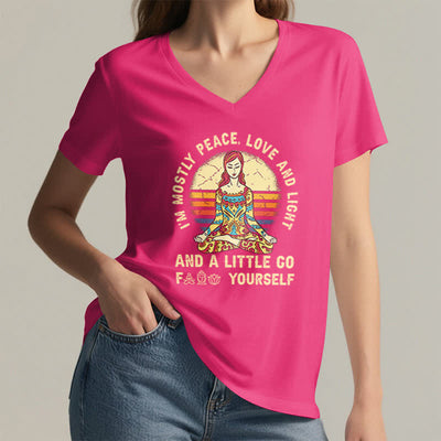 Olivenorma "I'm Mostly Peace, Love and Light" Yoga T-Shirt - image 29
